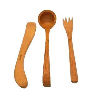 NIP THE PAMPERED CHEF BAMBOO SERVING SET SMALL SZ.